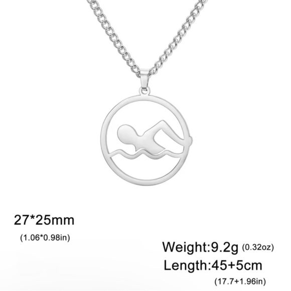 Swimming Person Necklaces for Women  or Men - Picture 4 of 5